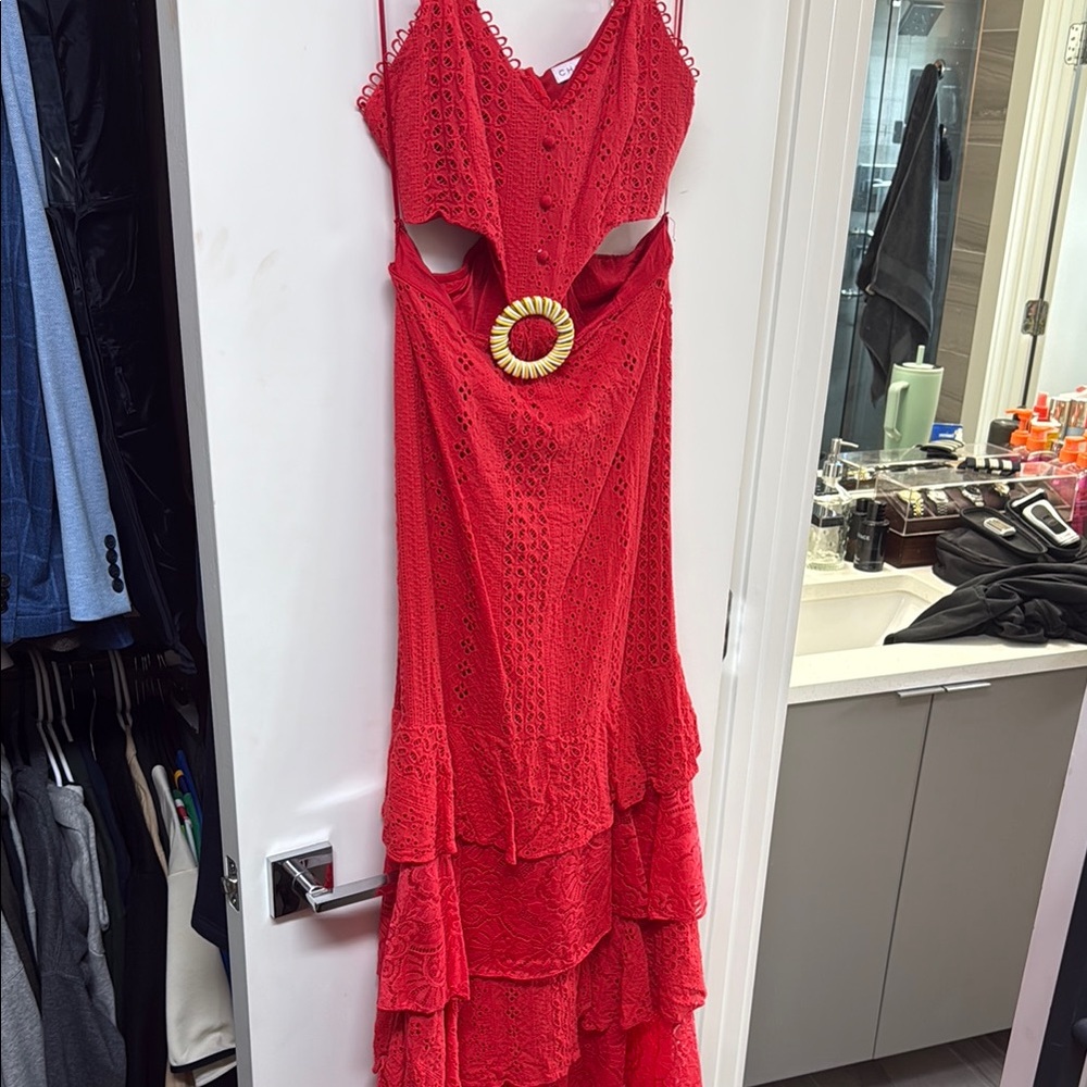 Stunning Red Ruffled Dress - Picture 3 of 3